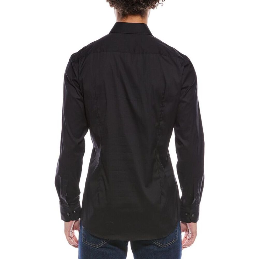 Hugo Boss Mens  Hank Spread Slim Fit Dress Shirt, Black - Picture 2 of 3